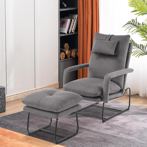 Hokku Designs Dobrowolski Leather Recliner with Ottoman Wayfair